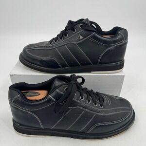 Pyramid Black Leather Lace Up Bowling Shoes Mens Size 9.5 US